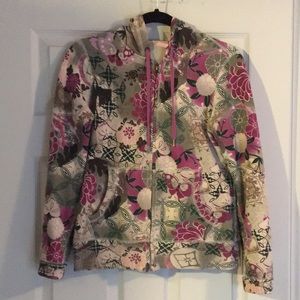 Lucky Brand print hoodie! Fuchsia, greens, and grays! Totally gorgeous!